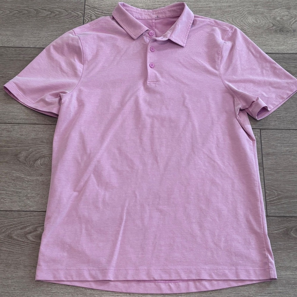 Lululemon Evolution Polo Shirt Mens Pink Golf Athletic Casual Preppy Outdoors